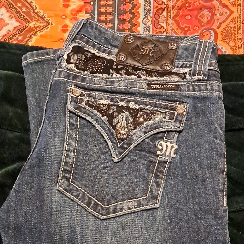 Miss Me Dark Blue Embellished Boot Cut Jeans